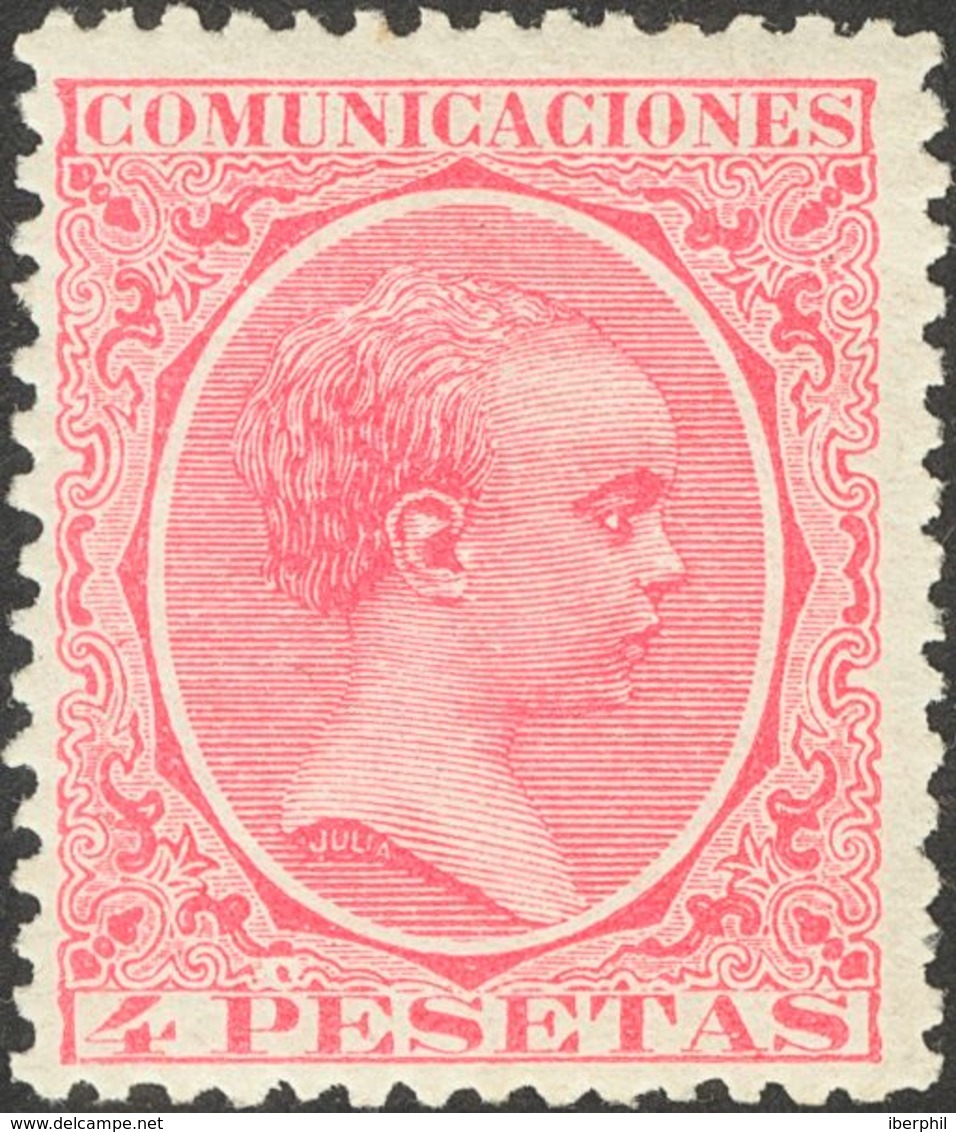 *227. 1889. 4 Pts Rosa. Muy Bien Centrado. MAGNIFICO. Cert. GRAUS. - Other & Unclassified
