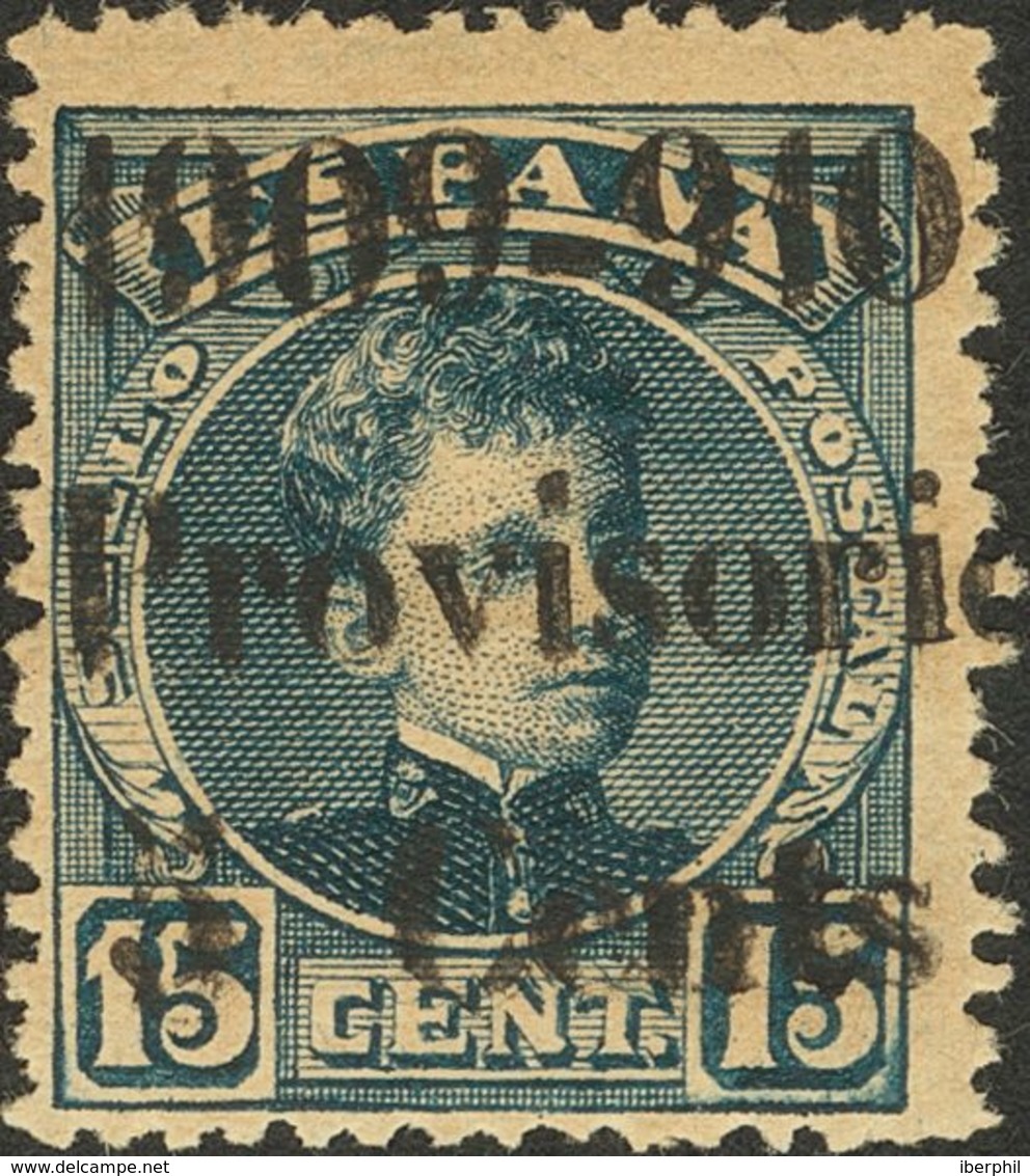 *244. 1901. 15 Cts Azul Negruzco. Sobrecarga 1909-910 / PROVISORIO / 5 CENTS. MAGNIFICO Y RARISIMO. - Sonstige & Ohne Zuordnung