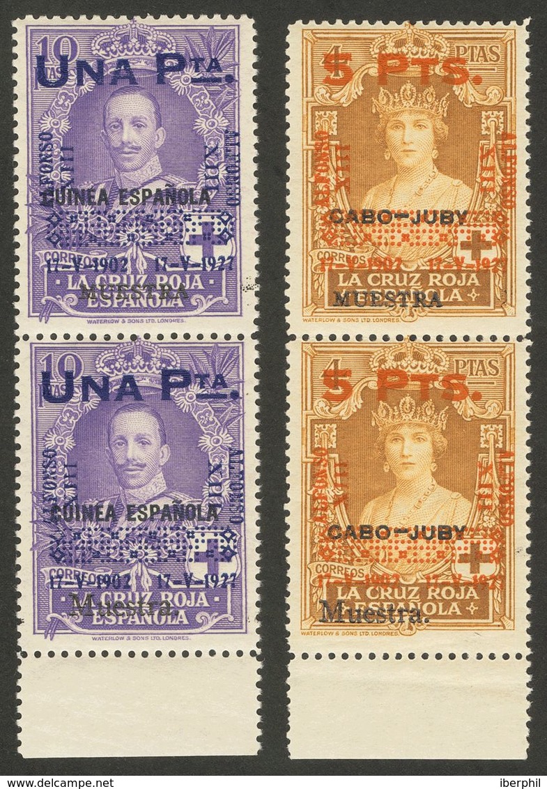 **392/01M, 392/01Mb. 1927. Serie Completa (a Falta Del Edifil 396), En Parejas Verticales. Los Sellos Superiores Con Sob - Autres & Non Classés