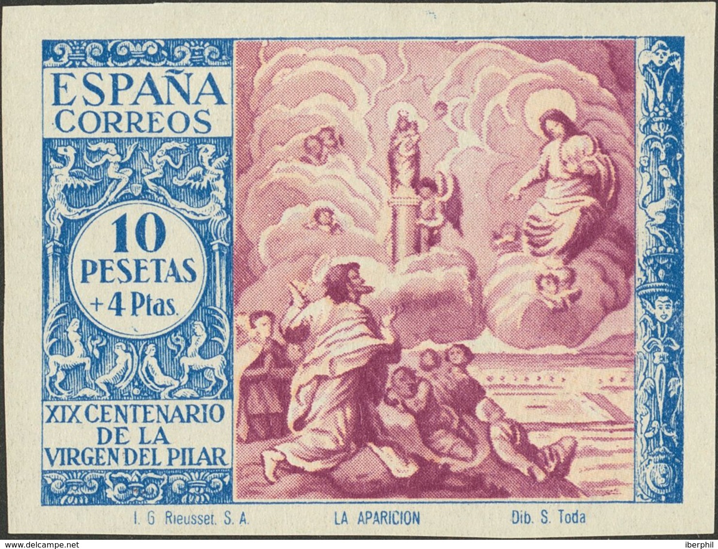 **901/02ccs. 1940. 4 Pts Verde Y Violeta Y 10 Pts Violeta Y Azul. Variedad CAMBIOS DE COLOR Y SIN DENTAR. MAGNIFICOS. Ed - Other & Unclassified