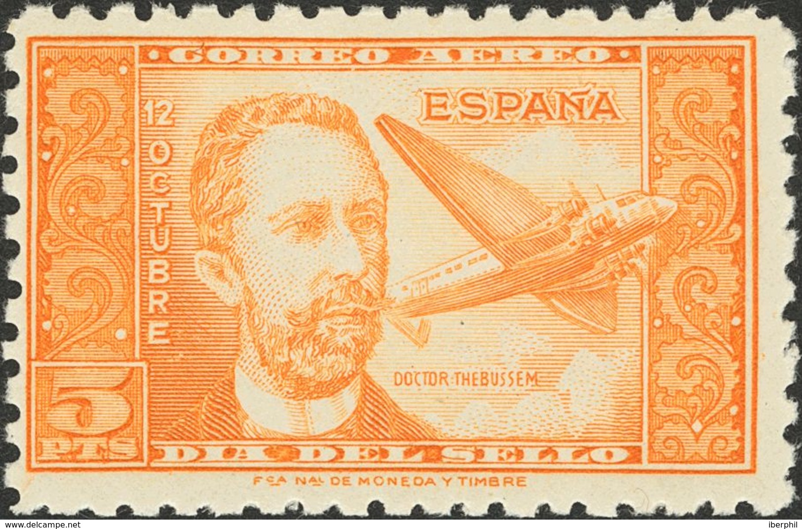 **983cca. 1944. 5 Pts Naranja. CAMBIO DE COLOR. MAGNIFICO. - Other & Unclassified