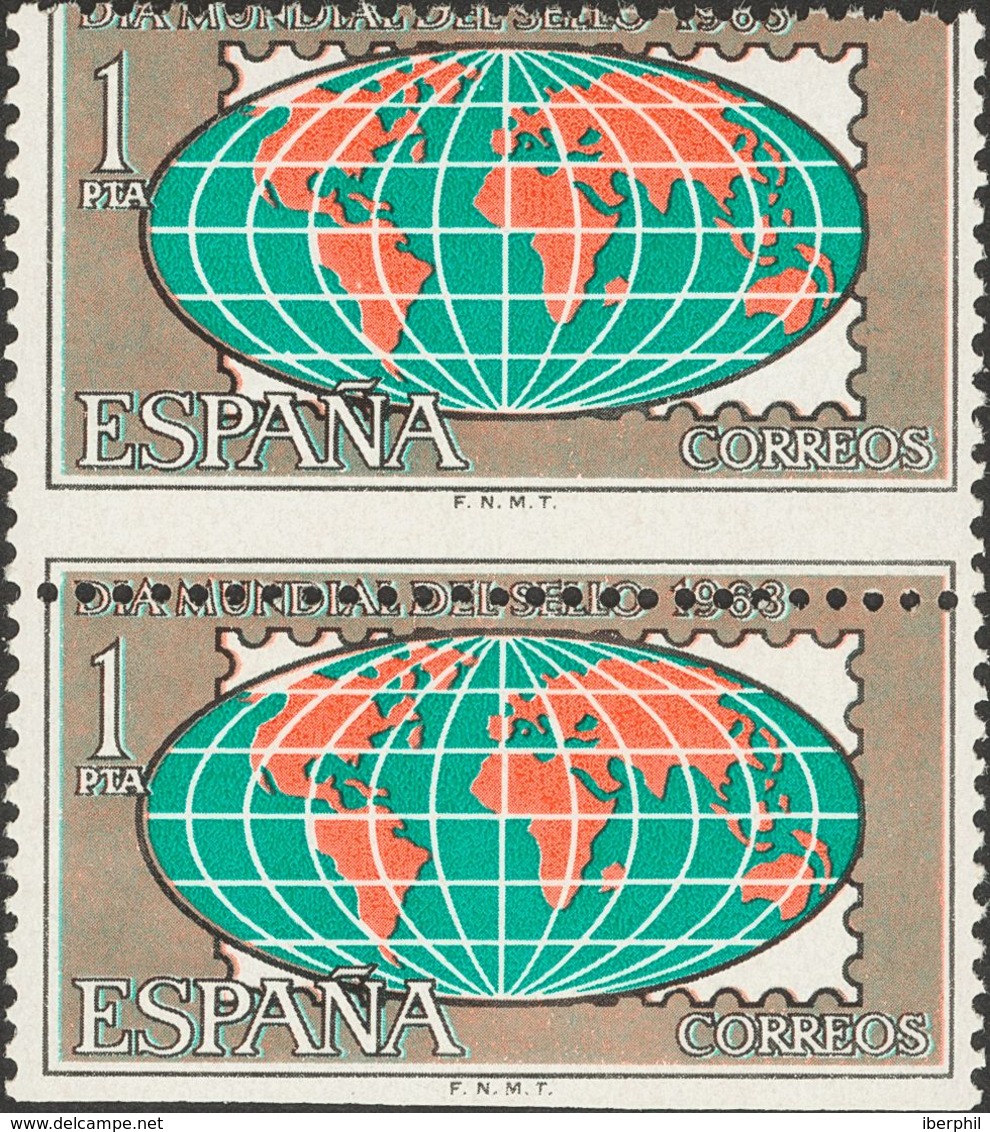 **1510dv(2). 1963. 1 Pts Multicolor, Pareja. Variedad DENTADO DESPLAZADO. MAGNIFICOS. Edifil 2015: +70 Euros - Other & Unclassified