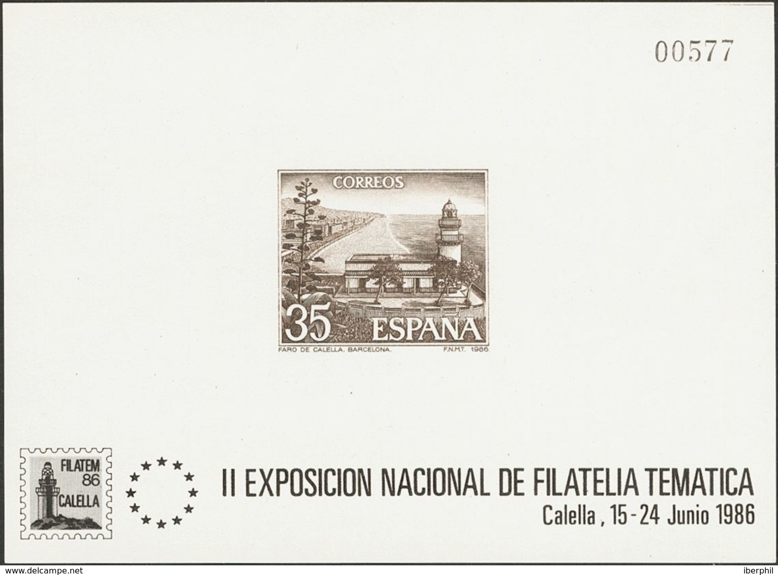 **9P. 1986. Prueba De Lujo. FILATEM 86. CALELLA. MAGNIFICA. Edifil 2018: 1.200 Euros - Otros & Sin Clasificación