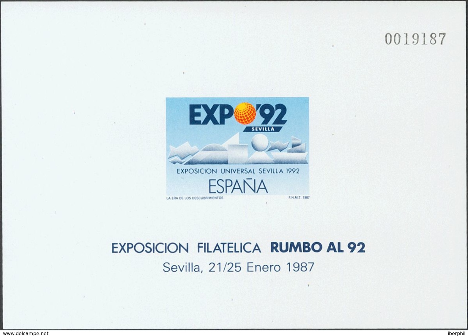 **11P. 1987. Prueba De Lujo. RUMBO AL 92. MAGNIFICA. - Altri & Non Classificati