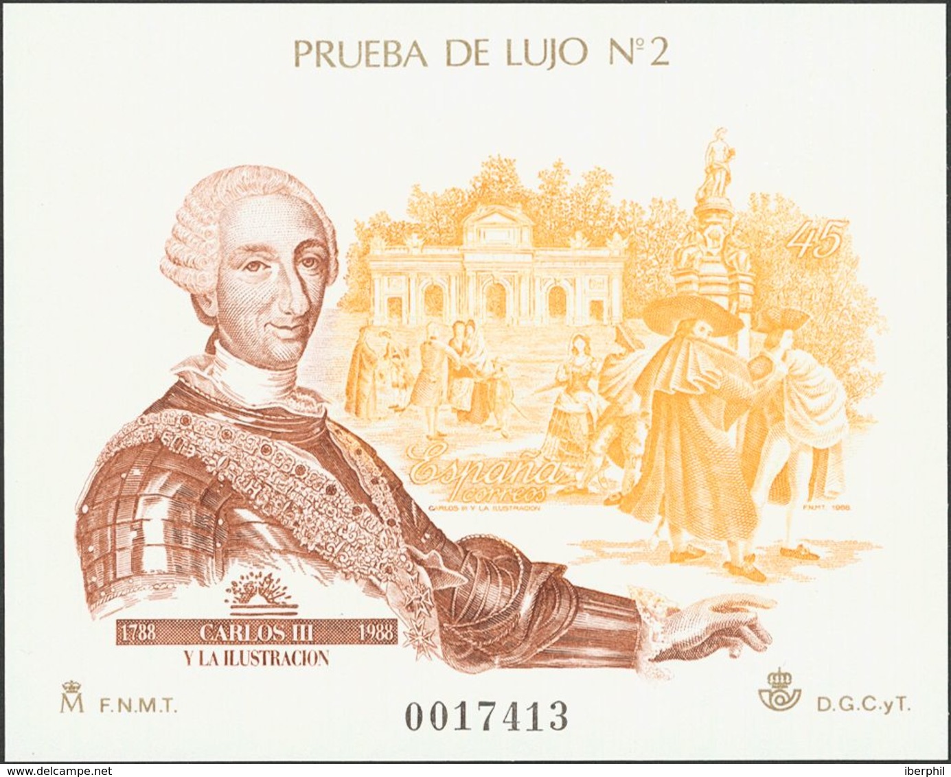 **17P. 1988. Prueba De Lujo. CARLOS III. MAGNIFICA. Edifil 2018: 63 Euros - Altri & Non Classificati