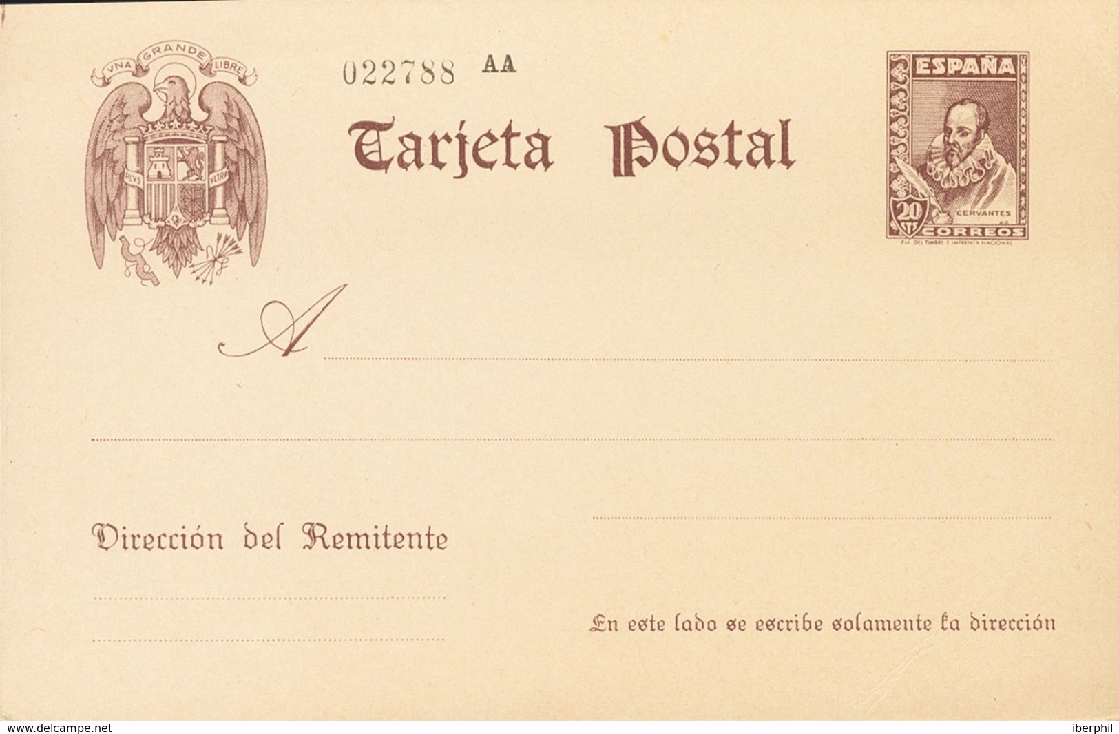 (*)EP83. 1938. 20 Cts Castaño Sobre Tarjeta Entero Postal. MAGNIFICA. Edifil 2018: 112 Euros - Sonstige & Ohne Zuordnung