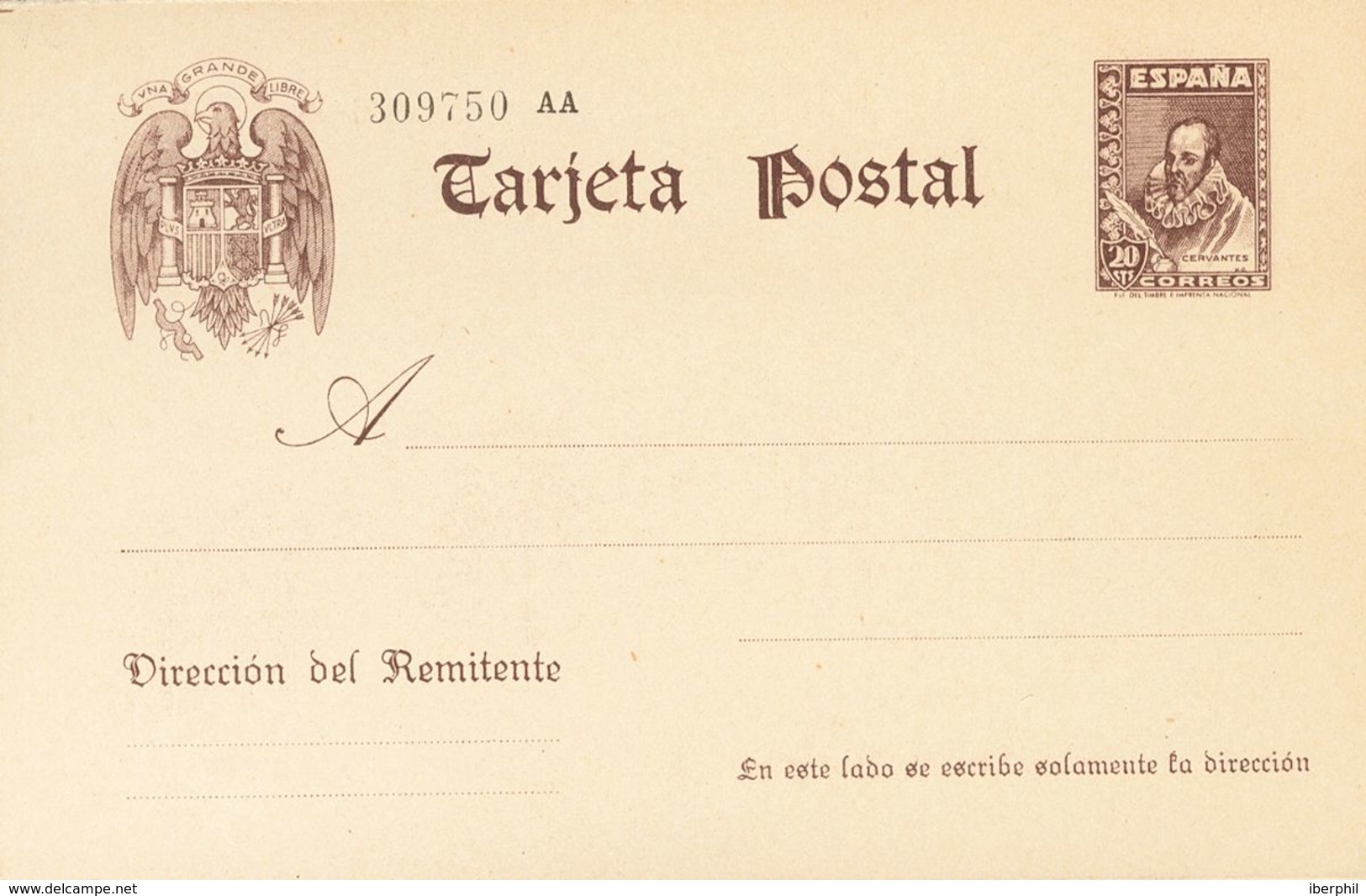 (*)EP86. 1938. 20 Cts Castaño Sobre Tarjeta Entero Postal. MAGNIFICA. Edifil 2018: 78 Euros - Otros & Sin Clasificación