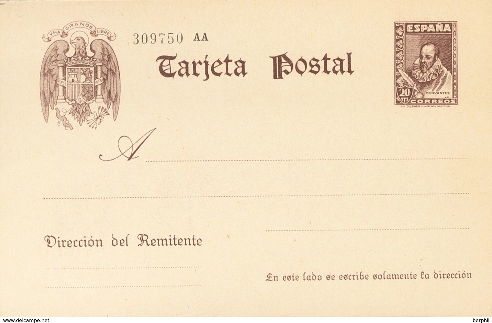 (*)EP86. 1938. 20 Cts Castaño Sobre Tarjeta Entero Postal. MAGNIFICA. Edifil 2018: 78 Euros - Other & Unclassified