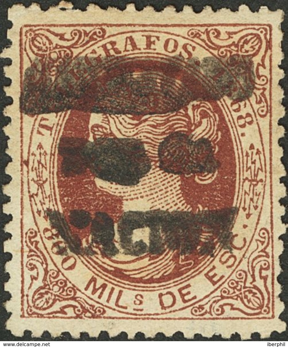 *23. 1868. 800 Mils Castaño. HABILITADO POR LA NACION, De Valladolid. MAGNIFICO Y EXTRAORDINARIAMENTE RARO, EL CATALOGO  - Sonstige & Ohne Zuordnung