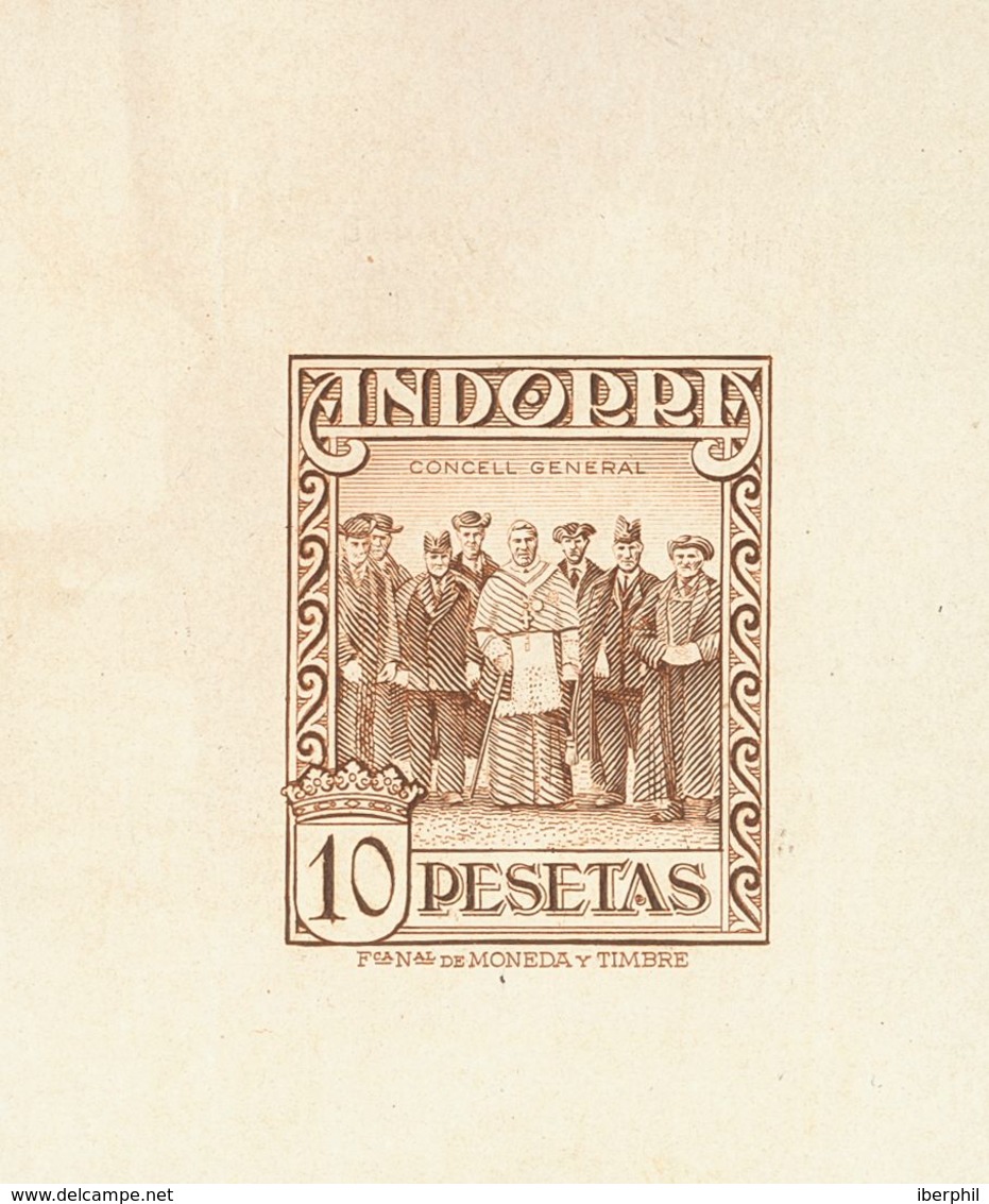 (*)25P, 26P. 1929. 4 Pts Carmín Y 10 Pts Castaño. PRUEBAS DE PUNZON, Sobre Cartulina Gruesa. MAGNIFICAS Y RARAS. - Sonstige & Ohne Zuordnung