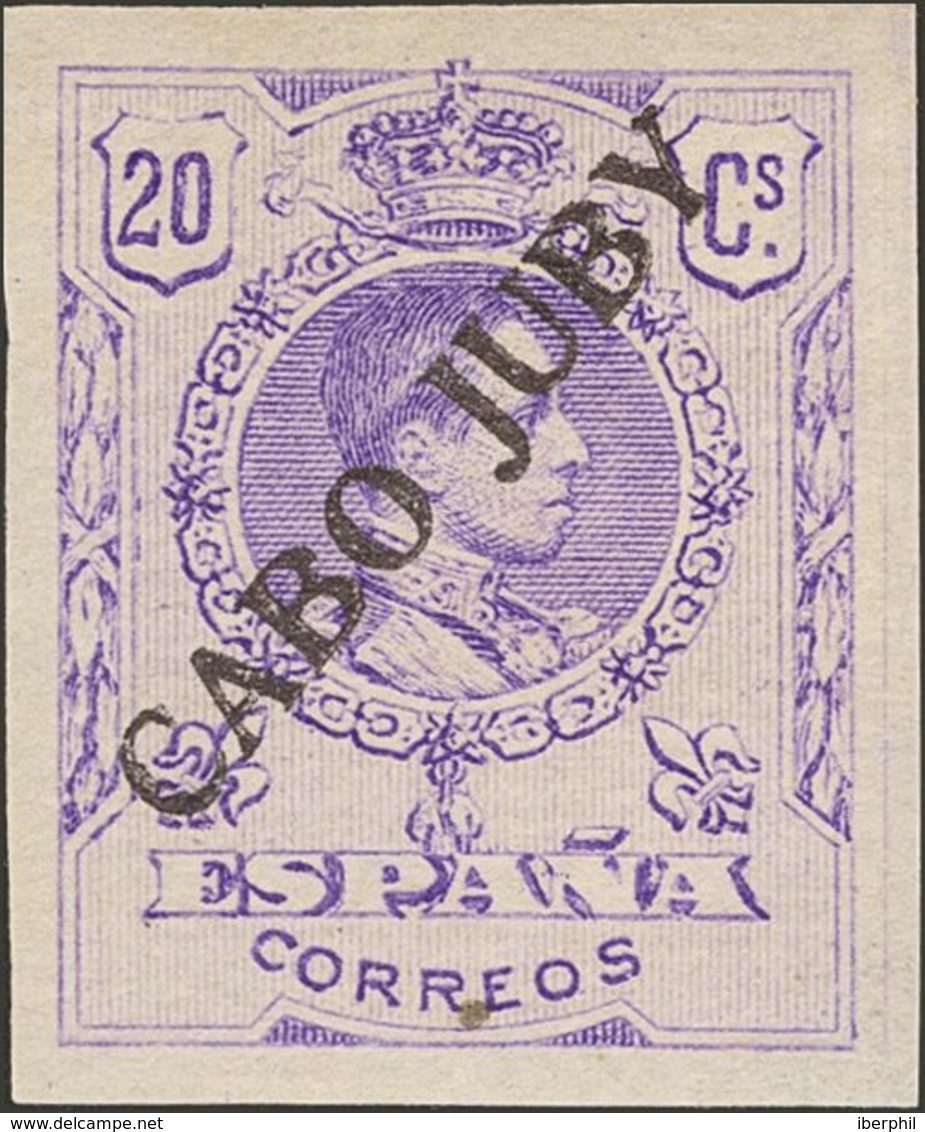 *21s. 1922. 20 Cts Violeta. SIN DENTAR. MAGNIFICO Y MUY RARO. Edifil 2018: 450 Euros - Sonstige & Ohne Zuordnung