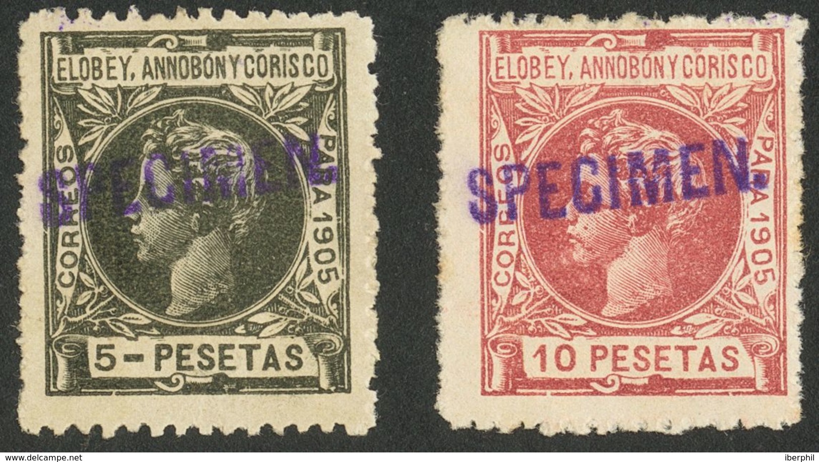 *19/34M. 1905. Serie Completa (el 10 Cts Diente Corto, Graus Ni Siquiera Menciona El Defecto). Sobrecarga SPECIMEN En Vi - Sonstige & Ohne Zuordnung