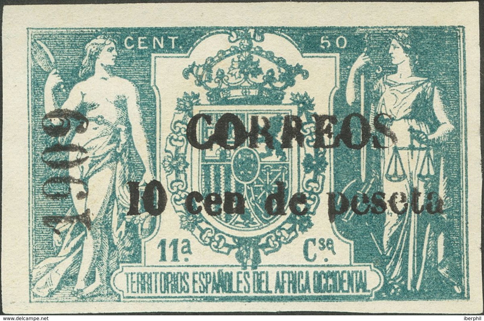 (*)50H. 1909. 10 Cts Sobre 50 Cts Verde. MAGNIFICO. Edifil 2013: 40 Euros - Otros & Sin Clasificación