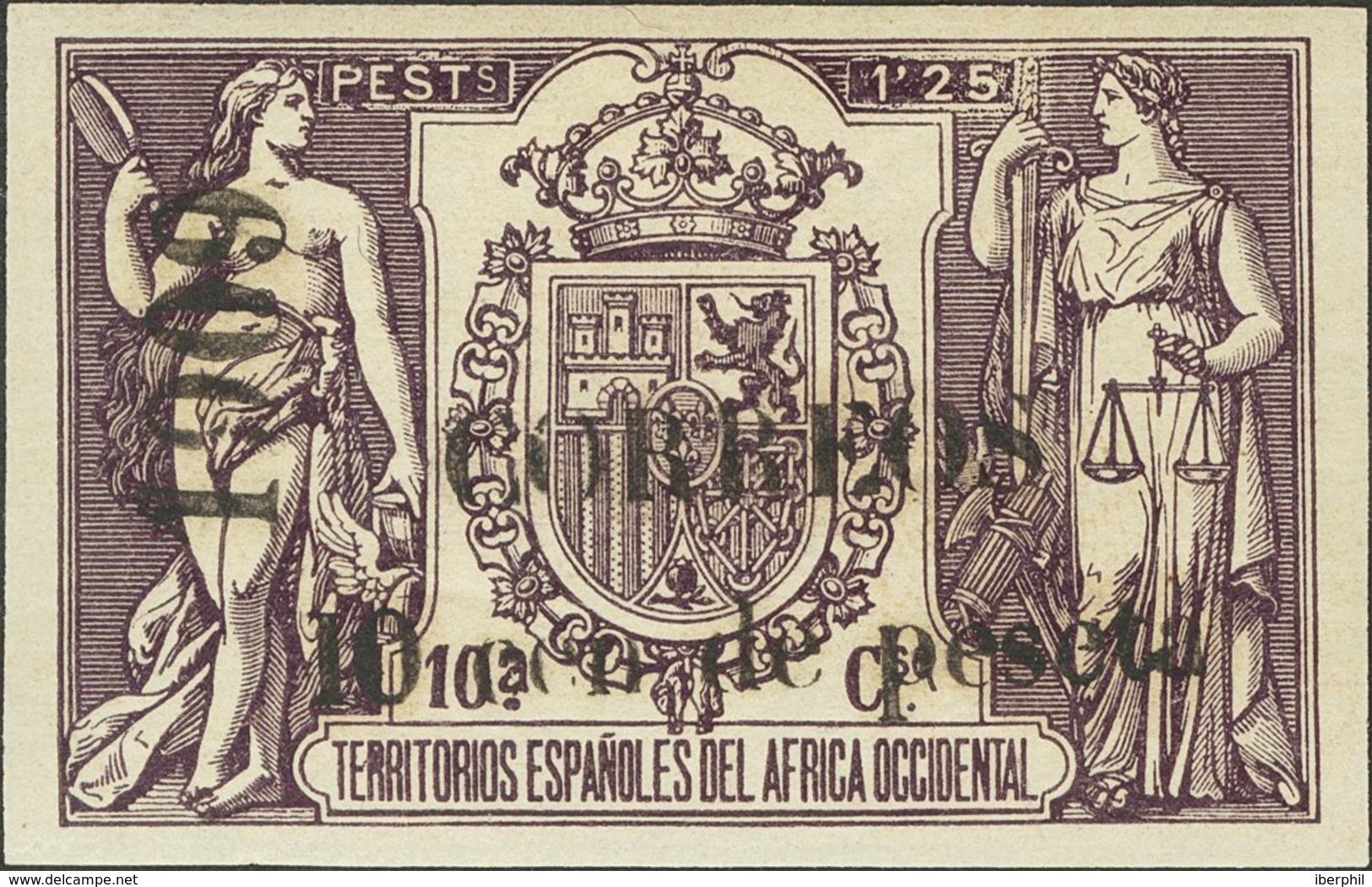 *50J. 1909. 10 Cts Sobre 1'25 Pts Violeta. MAGNIFICO. Edifil 2018: 61 Euros - Otros & Sin Clasificación