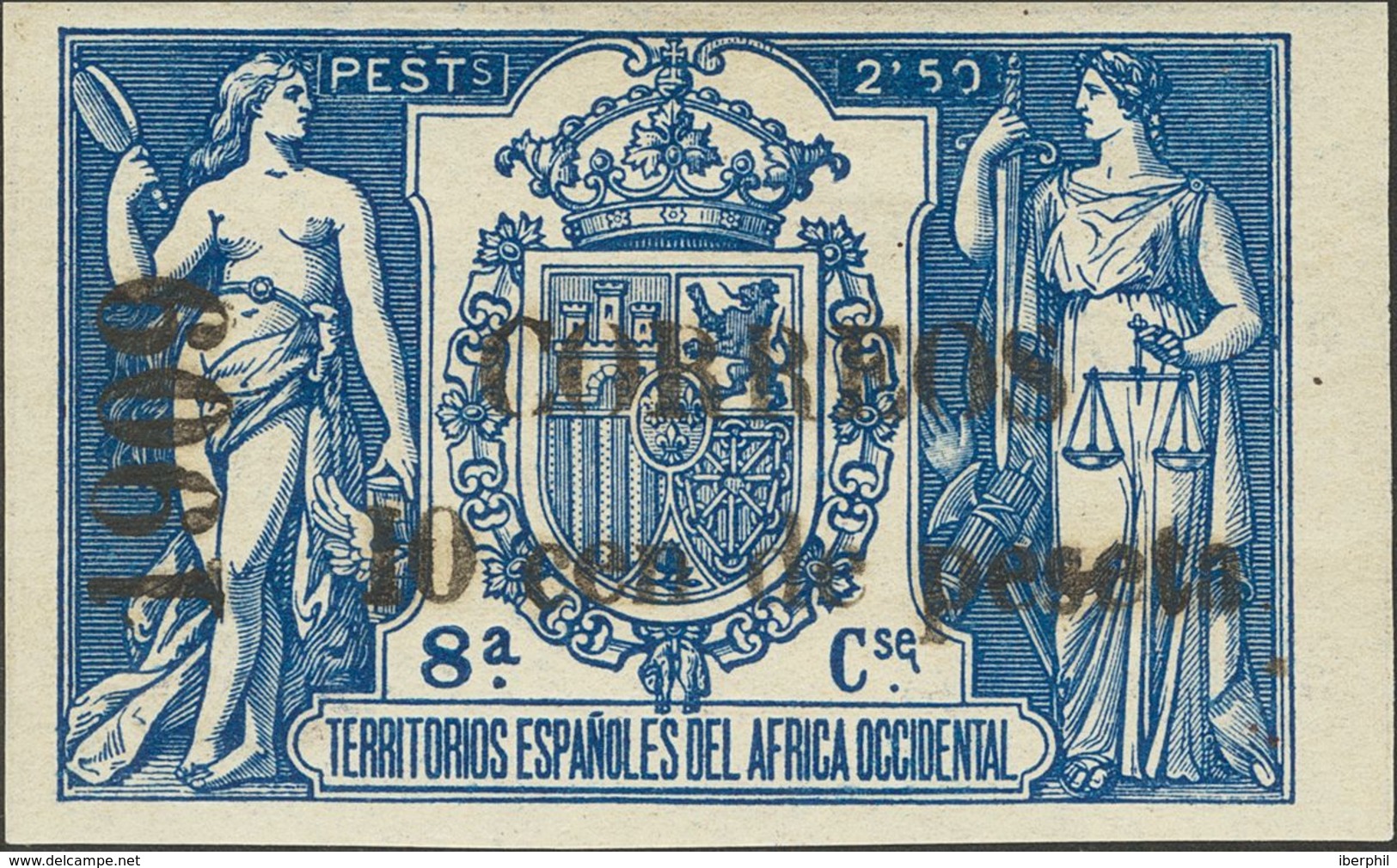 *50L. 1909. 10 Cts Sobre 2'50 Pts Azul. MAGNIFICO. Edifil 2018: 245 Euros - Otros & Sin Clasificación