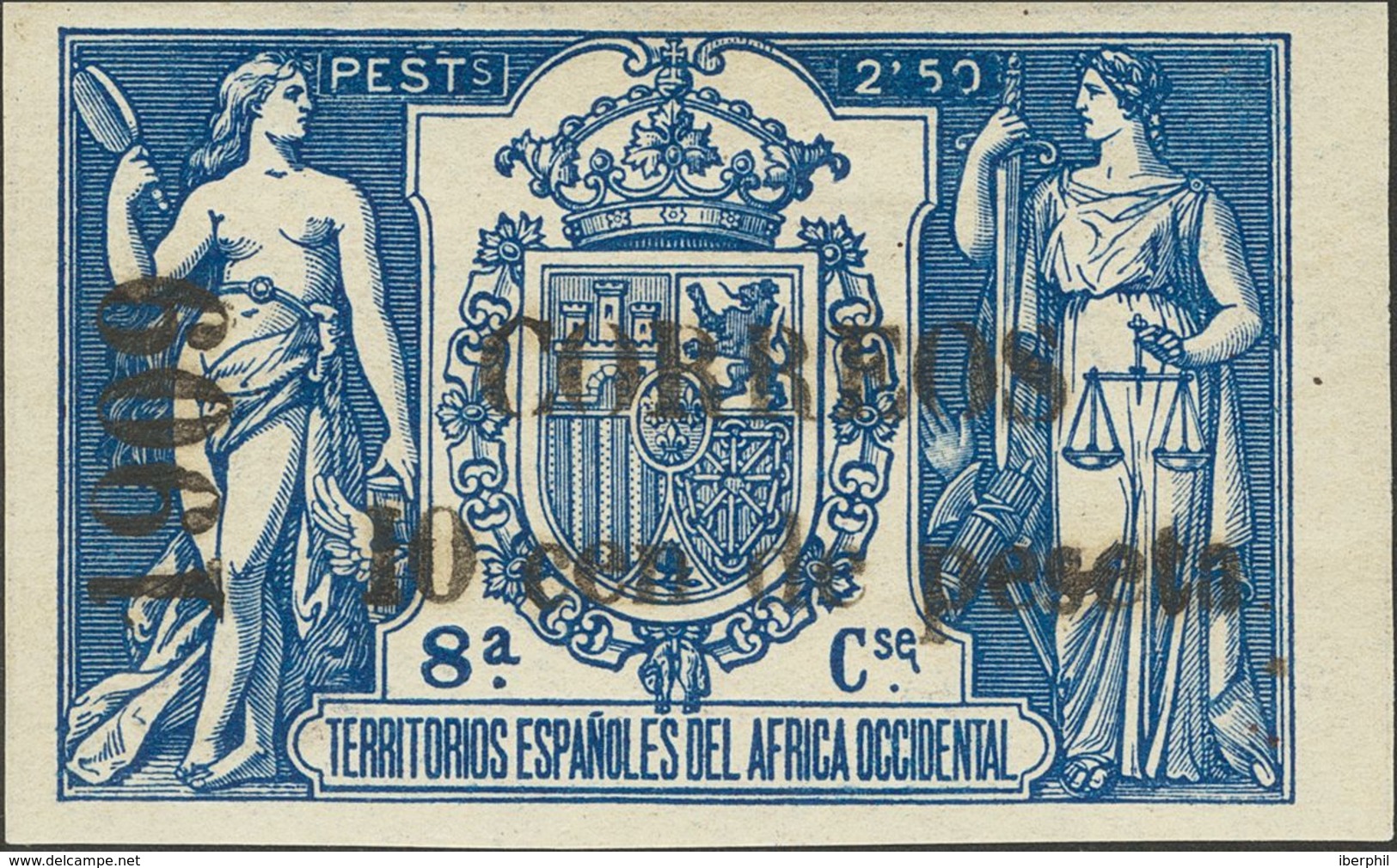 *50L. 1909. 10 Cts Sobre 2'50 Pts Azul. MAGNIFICO. Edifil 2018: 245 Euros - Other & Unclassified