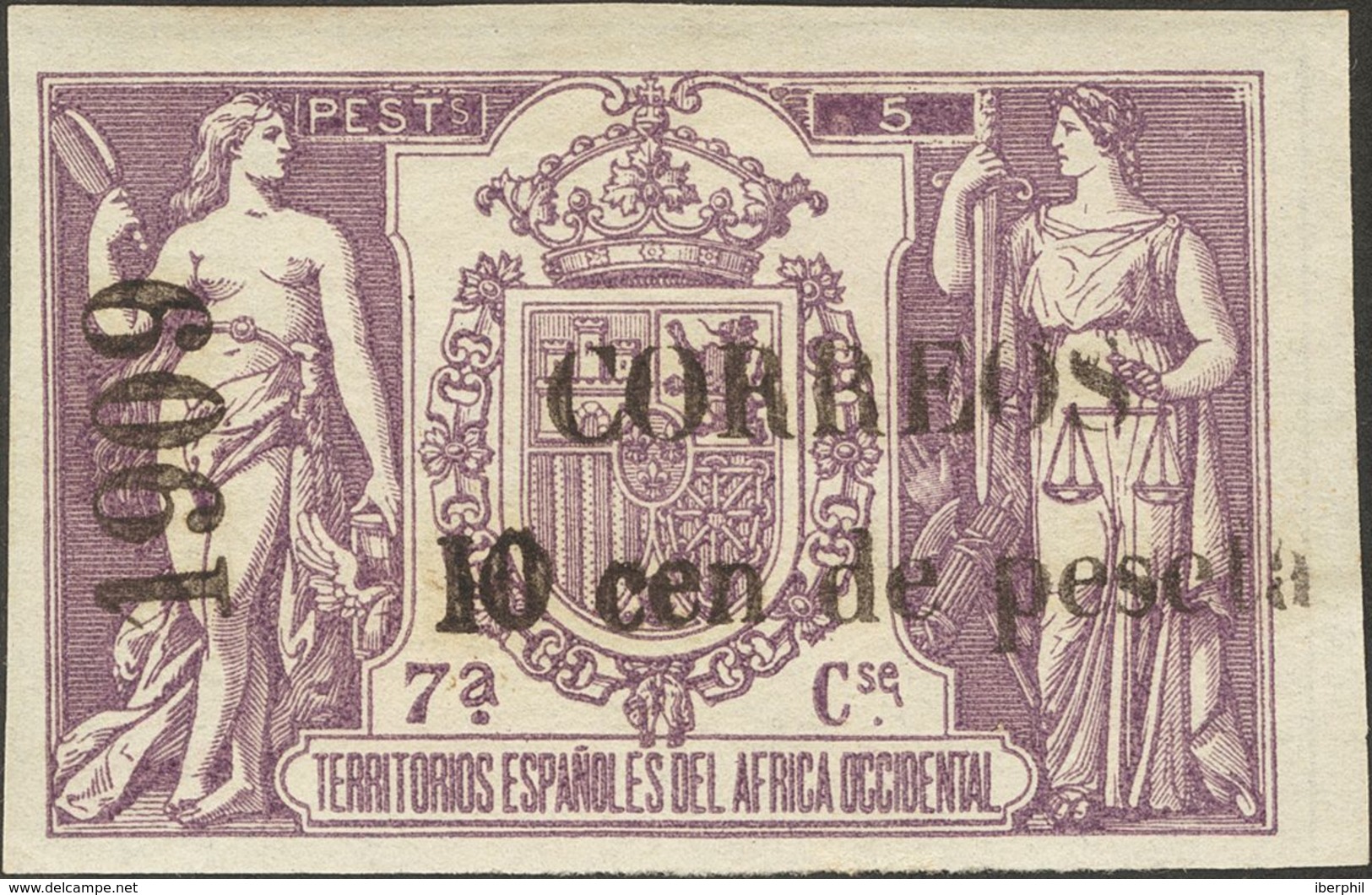 *50M. 1909. 10 Cts Sobre 5 Pts Violeta. MAGNIFICO. Edifil 2018: 270 Euros - Autres & Non Classés