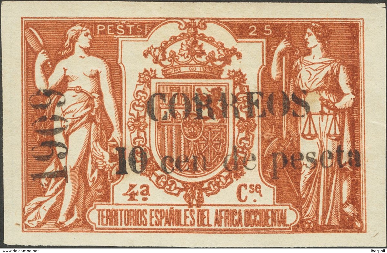 *50Q. 1909. 10 Cts Sobre 25 Pts Castaño Rojo. MAGNIFICO. Edifil 2018: 245 Euros - Other & Unclassified