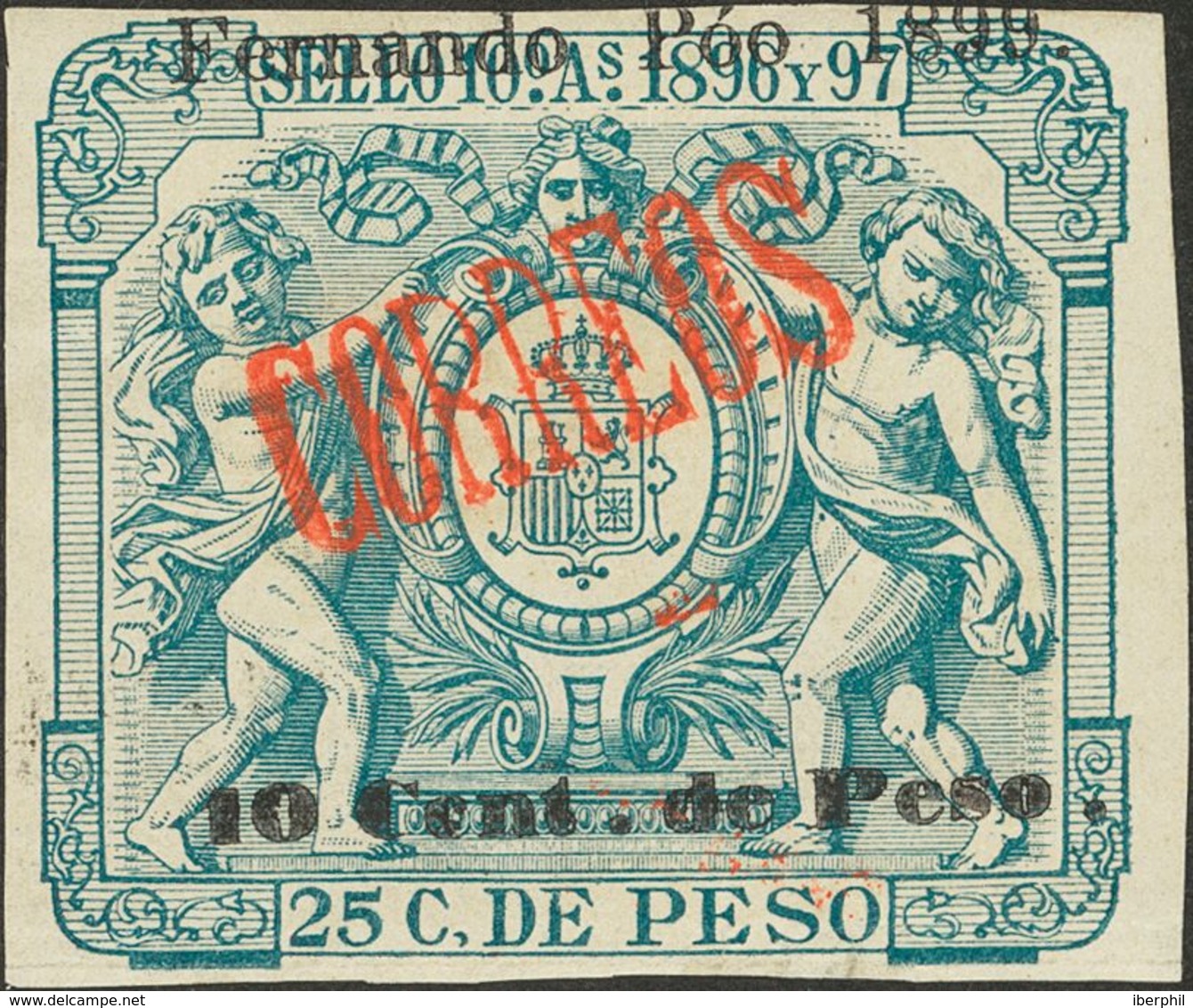 *47F. 1899. 10 Ctvos Sobre 25 Ctvos Verde. MAGNIFICO. Edifil 2018: 115 Euros - Autres & Non Classés