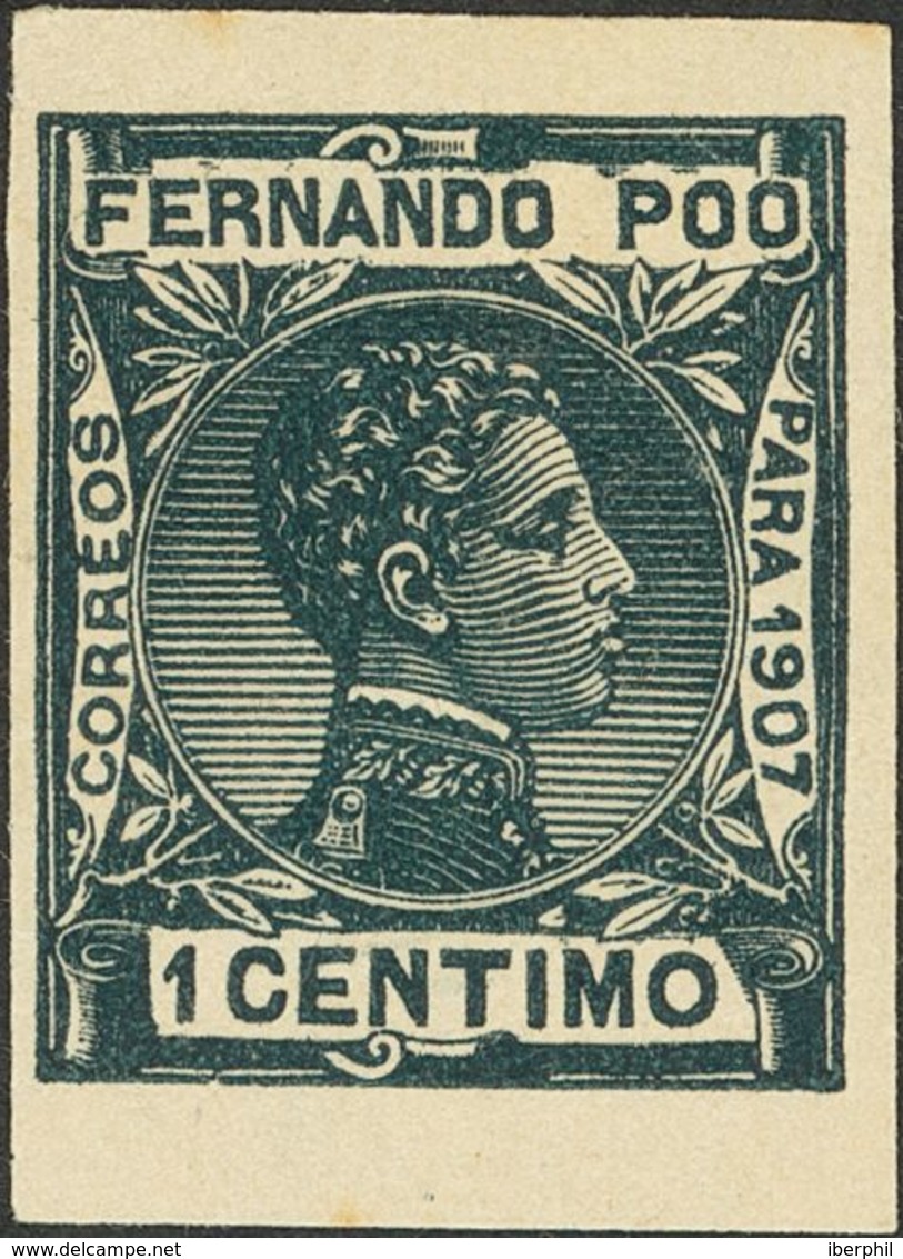 *152s. 1907. 1 Cts Azul Oscuro (conservaciñon Habitual). SIN DENTAR. BONITO. Edifil 2018: 153 Euros - Other & Unclassified