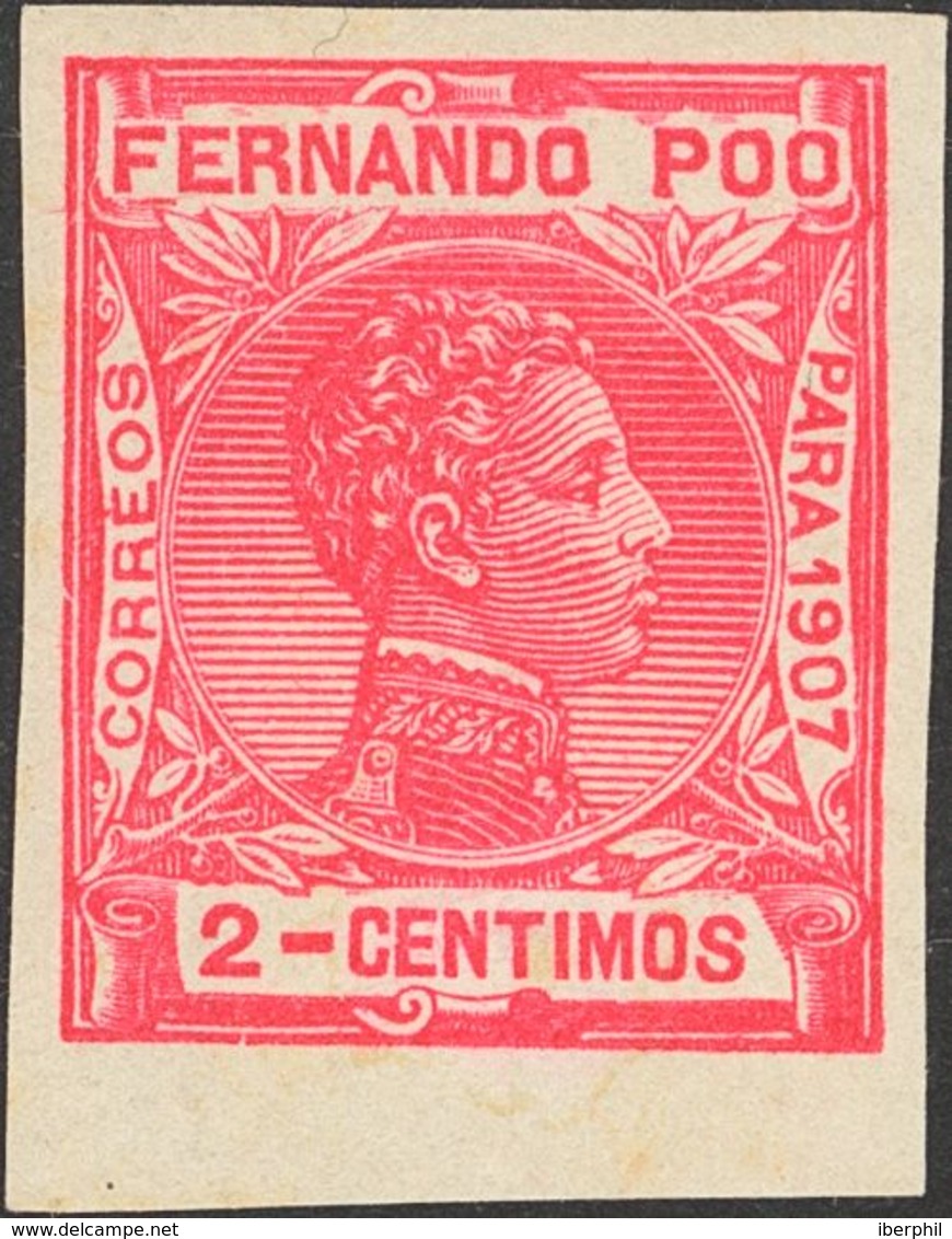 *153s. 1907. 2 Cts Rosa. SIN DENTAR. MAGNIFICO. Edifil 2018: 153 Euros - Autres & Non Classés