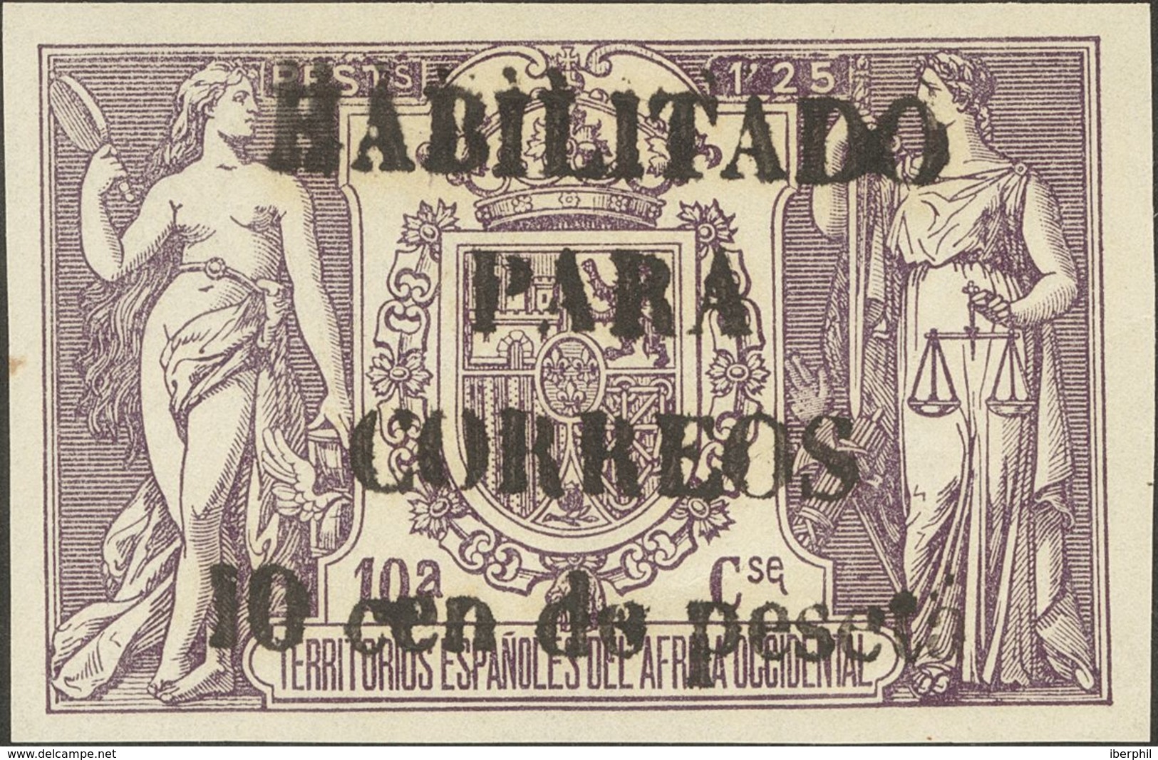 *58AD. 1909. 10 Cts Sobre 1'25 Pts Violeta. MAGNIFICO. Edifil 2018: 445 Euros - Otros & Sin Clasificación