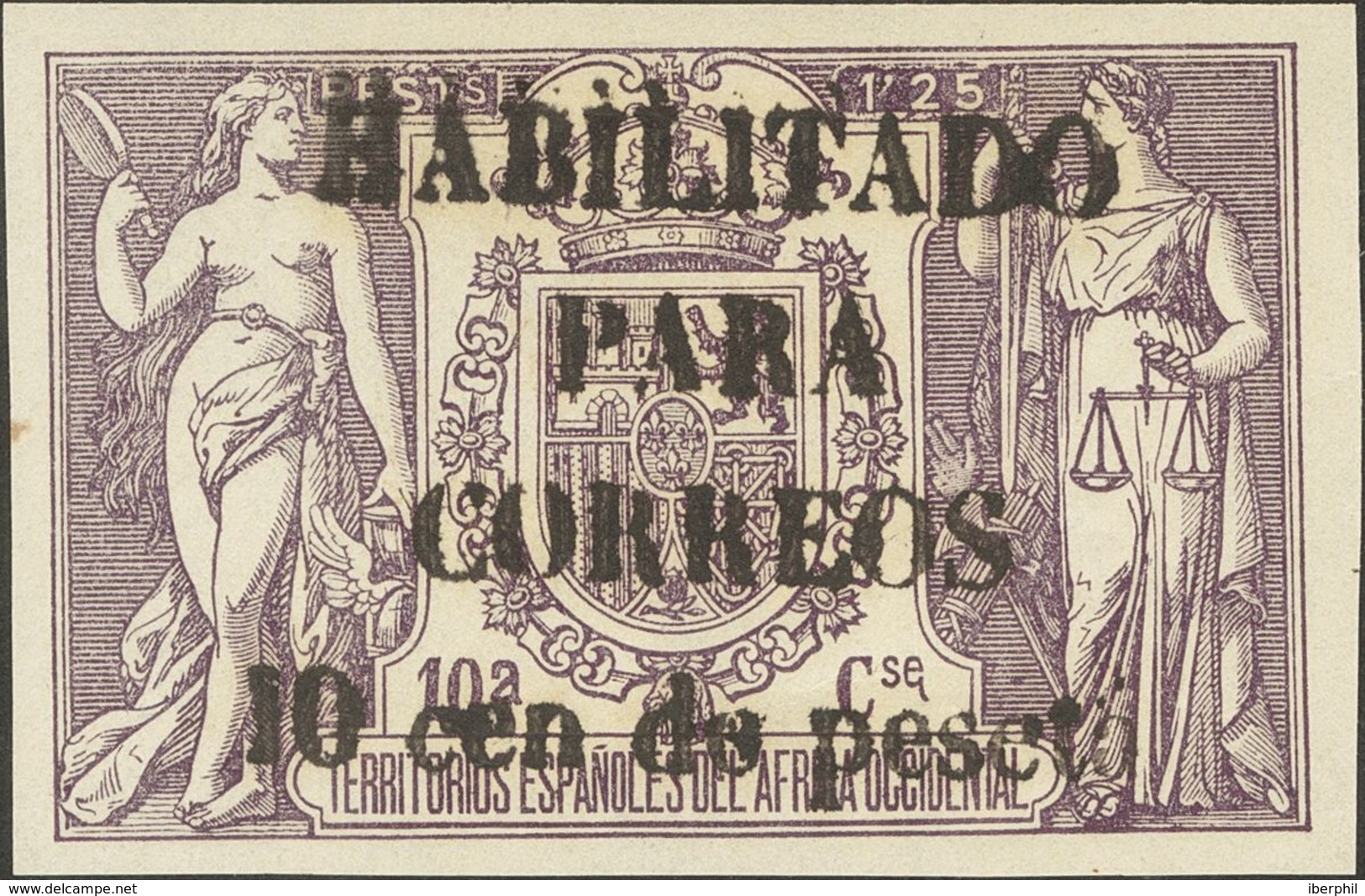 *58AD. 1909. 10 Cts Sobre 1'25 Pts Violeta. MAGNIFICO. Edifil 2018: 445 Euros - Other & Unclassified