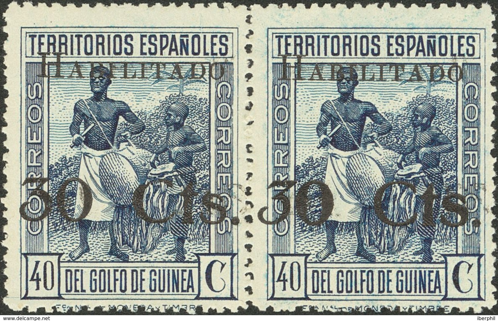 **251/53, 251/53hzd. 1937. Serie Completa, En Pareja. Un Sello De Cada Pareja CIFRA "3" INCLINADA. MAGNIFICA Y MUY RARA  - Otros & Sin Clasificación