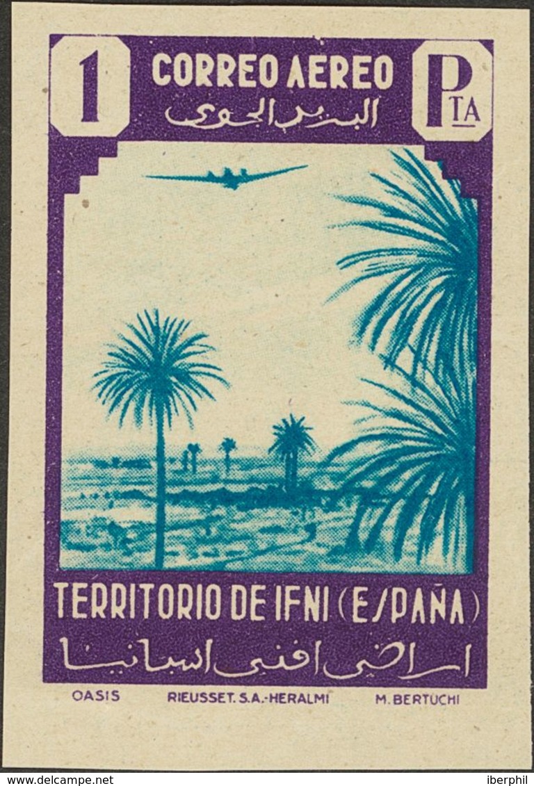 (*)31s. 1943. 1 Pts Violeta Y Azul. SIN DENTAR Y Al Dorso ARCHIVO RIEUSSET MUESTRA. MAGNIFICO. - Other & Unclassified