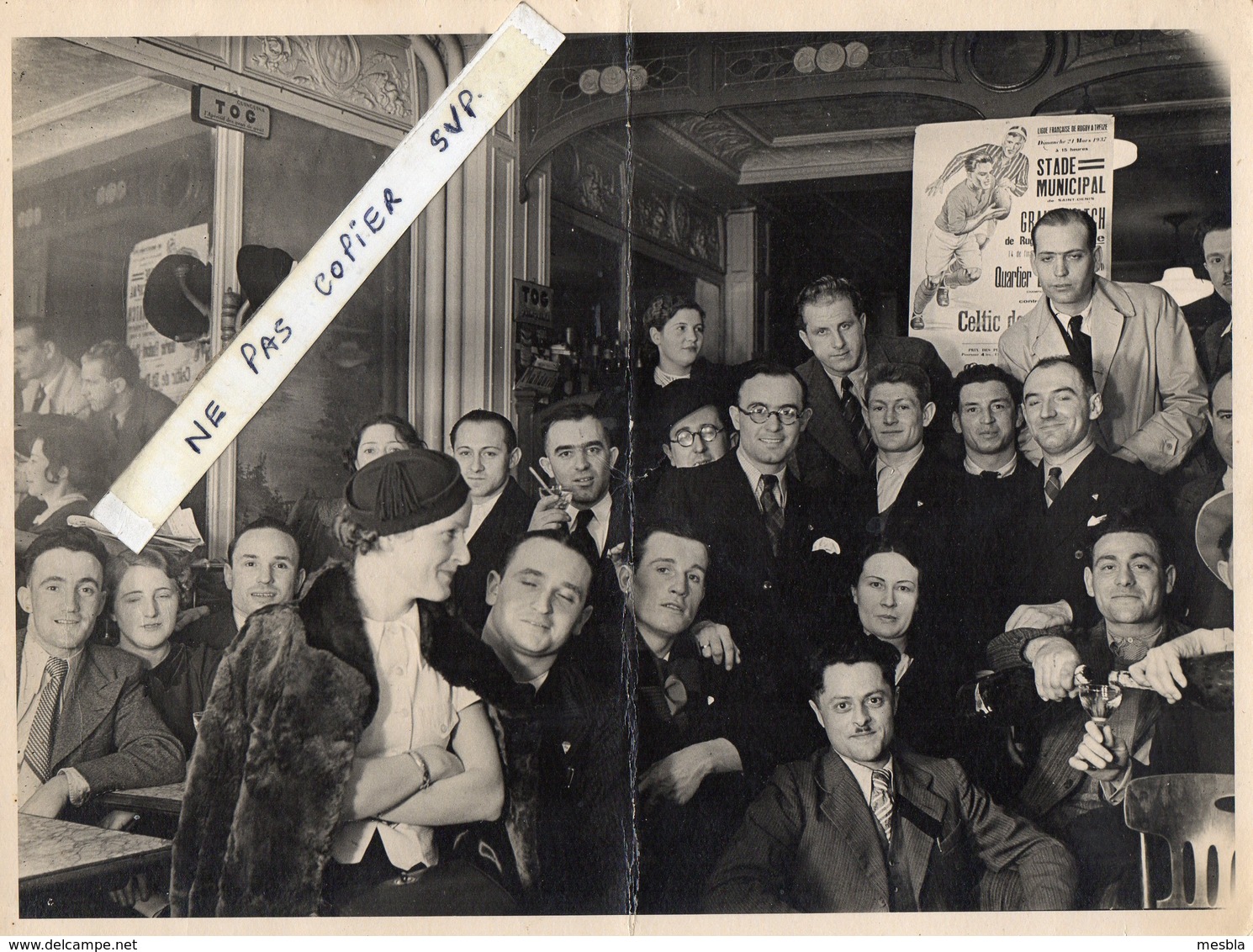 Grande Photo - Equipe De FRANCE De  RUGBY à 13 - Match Au Stade De Saint Denis Le 21 Mars 1937 - Celtic De Paris ? - Sports