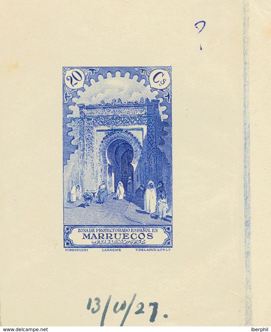 (*)110P. 1928. 20 Cts Ultramar. PRUEBA DE ESTADO, Con Fecha Manuscrita. MAGNIFICA Y EXTRAORDINARIAMENTE RARA. - Autres & Non Classés