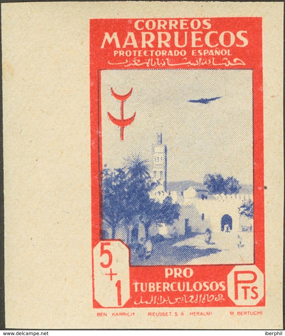 **293s, 296s. 1948. 90 Cts + 10 Cts Rojo Y Negro Y 5 Pts + 1 Pts Rojo Y Ultramar, Ambos Borde De Hoja. SIN DENTAR Y Al D - Other & Unclassified