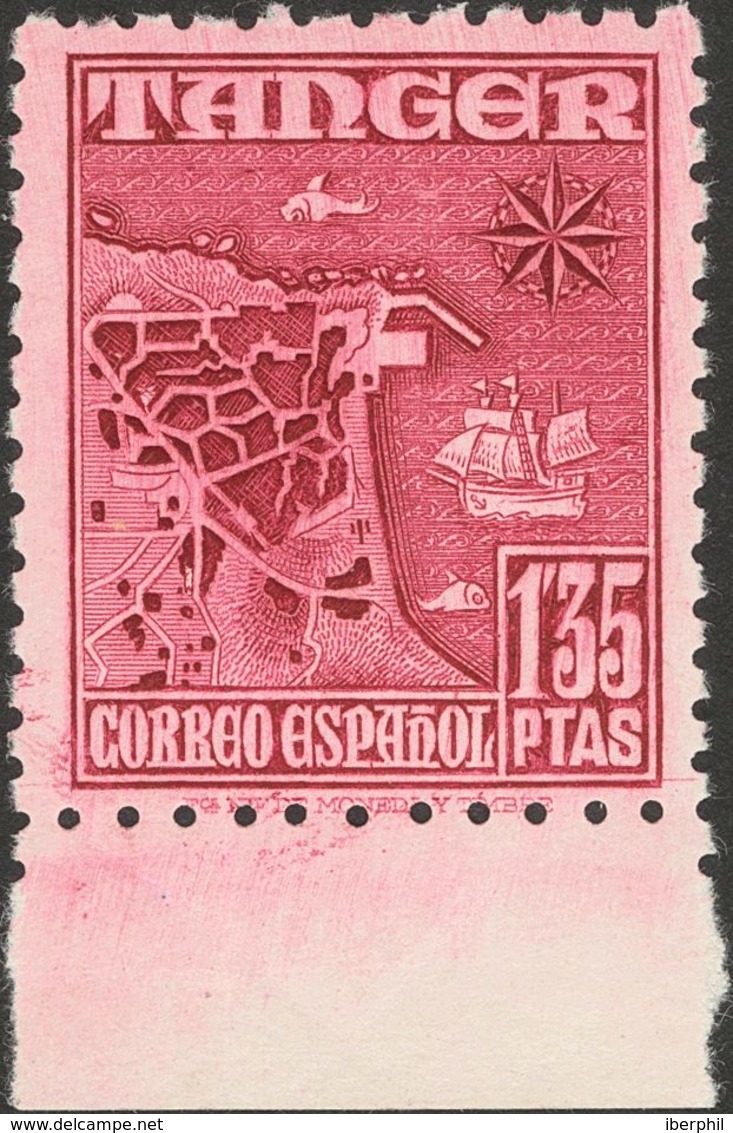 **162ec. 1948. 1'35 Pts Carmín Vinoso, Borde De Hoja. CAMBIO DE COLOR. MAGNIFICO. Edifil 2013: +155 Euros - Otros & Sin Clasificación