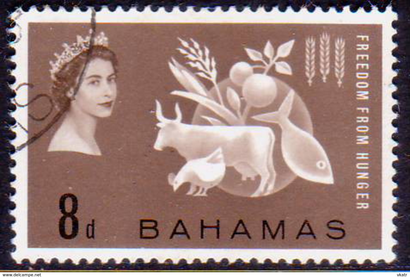 BAHAMAS 1963 SG #223 8d Used Freedom From Hunger - 1859-1963 Crown Colony