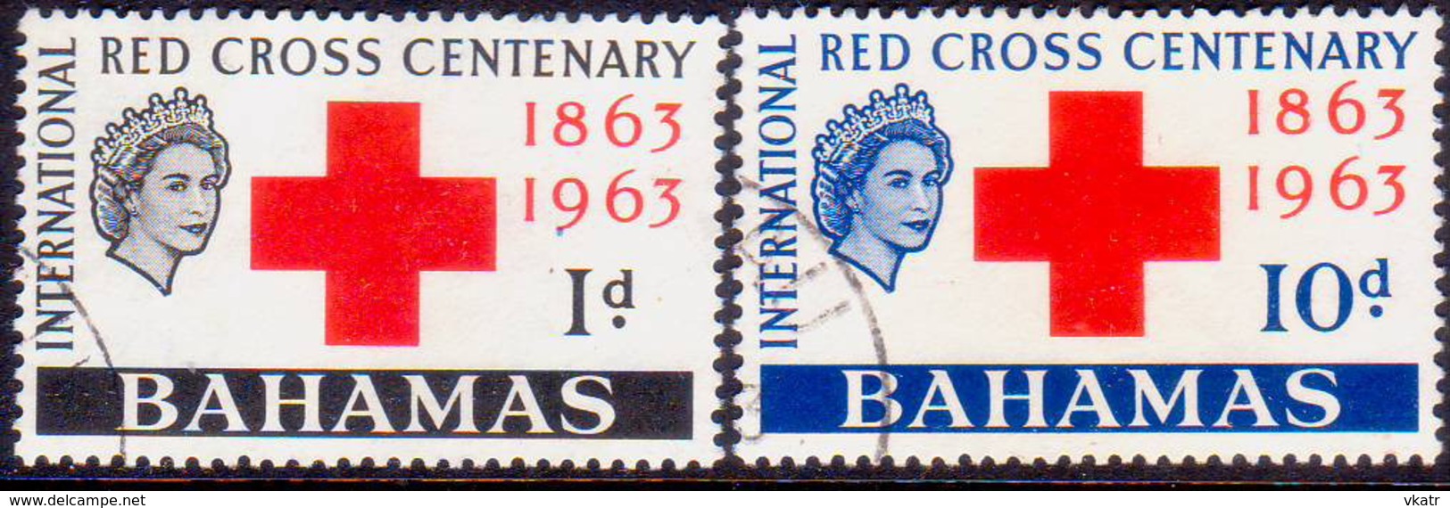 BAHAMAS 1963 SG #226-27 Compl.set Used Red Cross - 1859-1963 Crown Colony