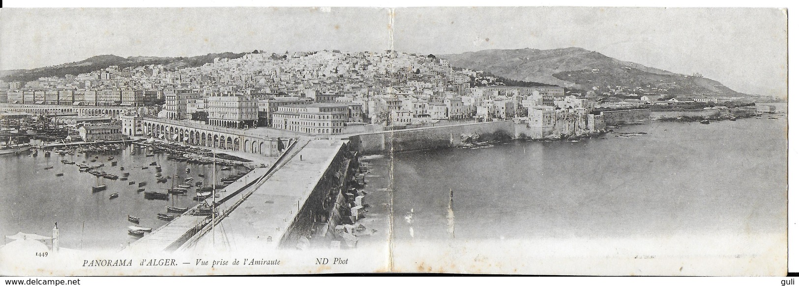 Algérie PANORAMA  D'ALGER Vue Prise De L'Amirauté (Carte Double Panoramique Editions ND Phot N°1449)* PRIX FIXE - Alger