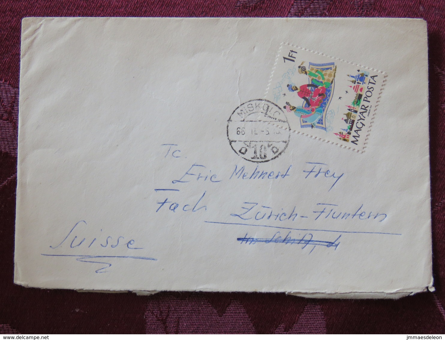 Hungary 1966 Cover Miskolc To Switzerland - Fairy Tales - Flying Carpet - Covers & Documents