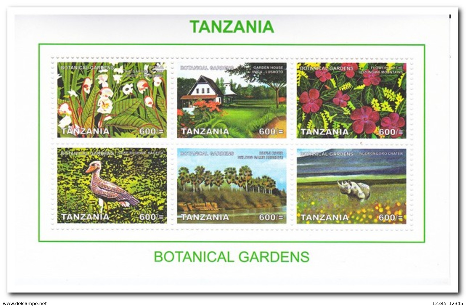 Tanzania 2008, Postfris MNH, Botanical Gardens, Birds - Tanzania (1964-...)