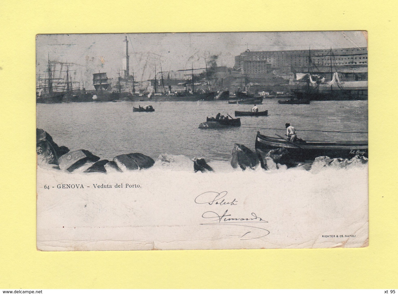 Italie - Flamme Drapeau - Genova Ferrovia - 1902 - Destination Angleterre - Autres & Non Classés