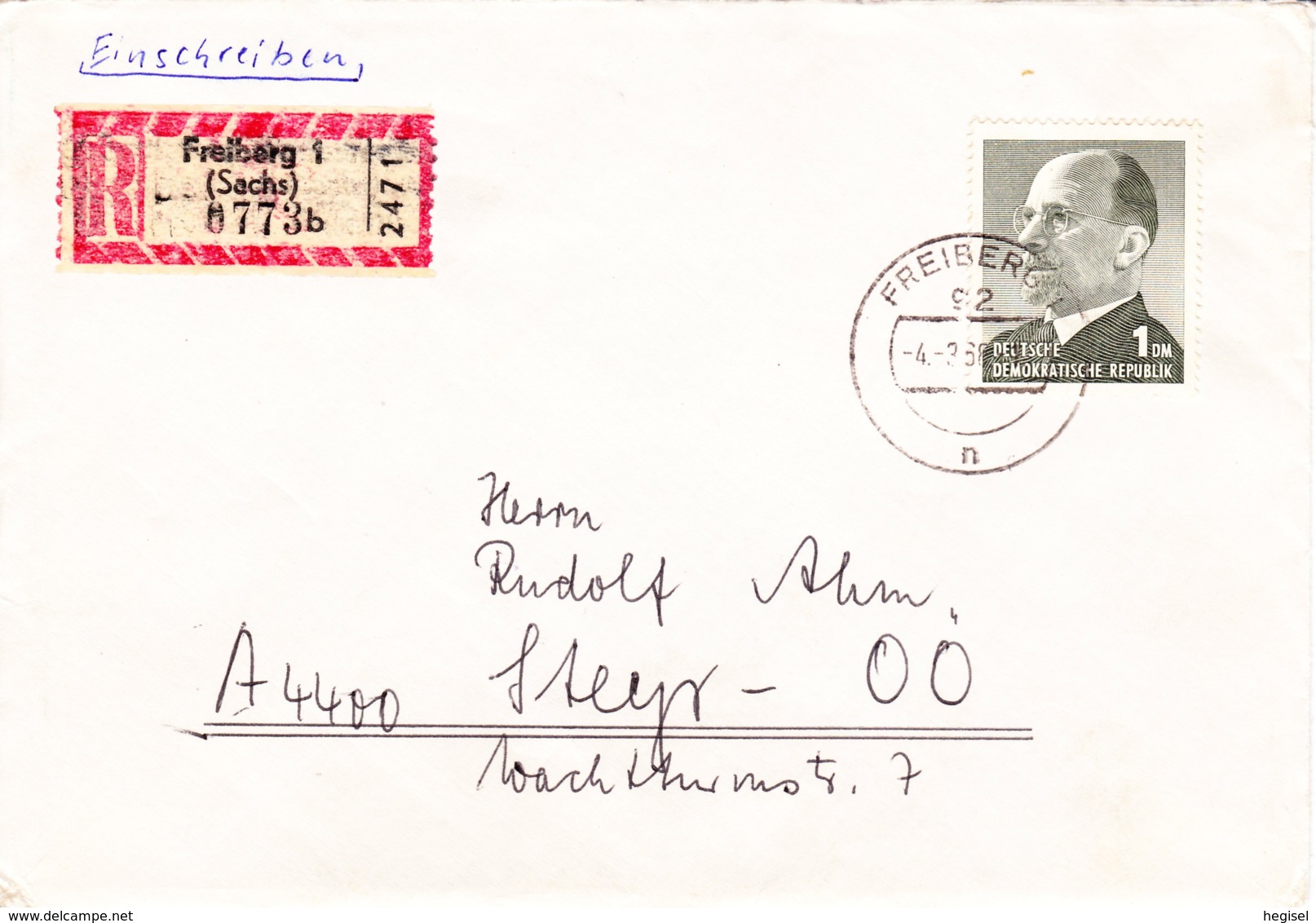 1967, DDR, "Walter Ulbricht", REC,  Echt Gelaufen, Stempel "Tausch - Kontrollstelle Karl - Marx - Stadt 8D" - Covers & Documents