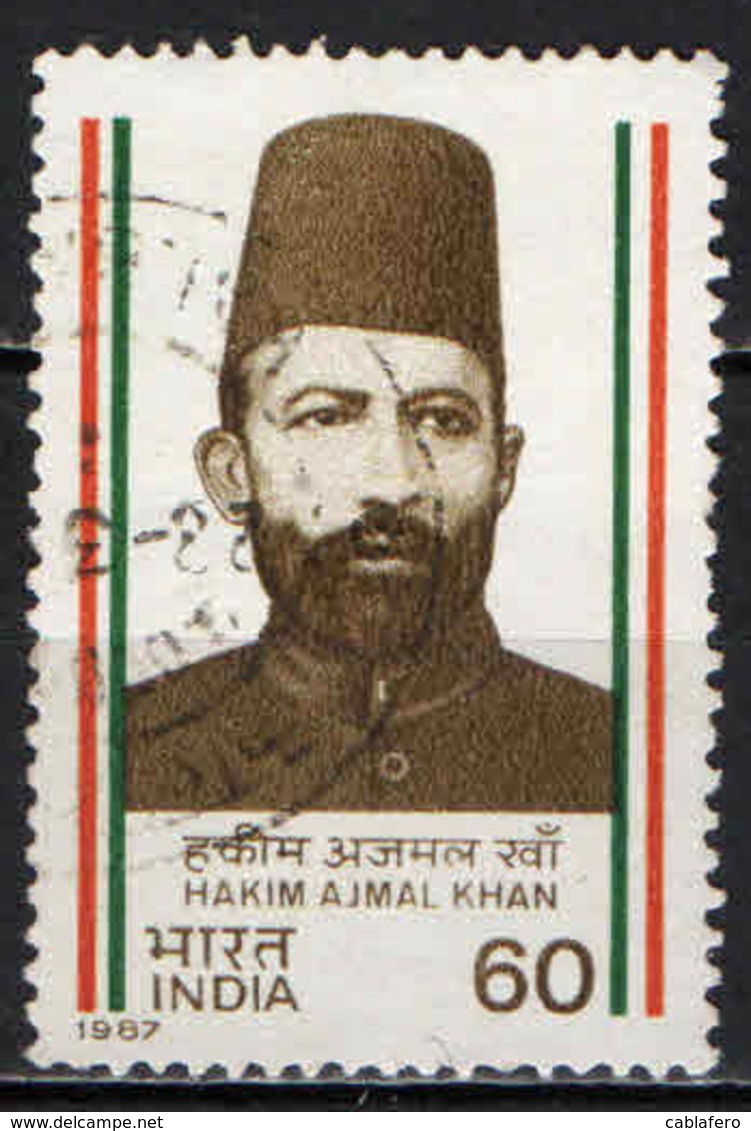 INDIA - 1987 - Hakim Ajmal Khan (1864-1927) Physician, Politician - USATO - Usati