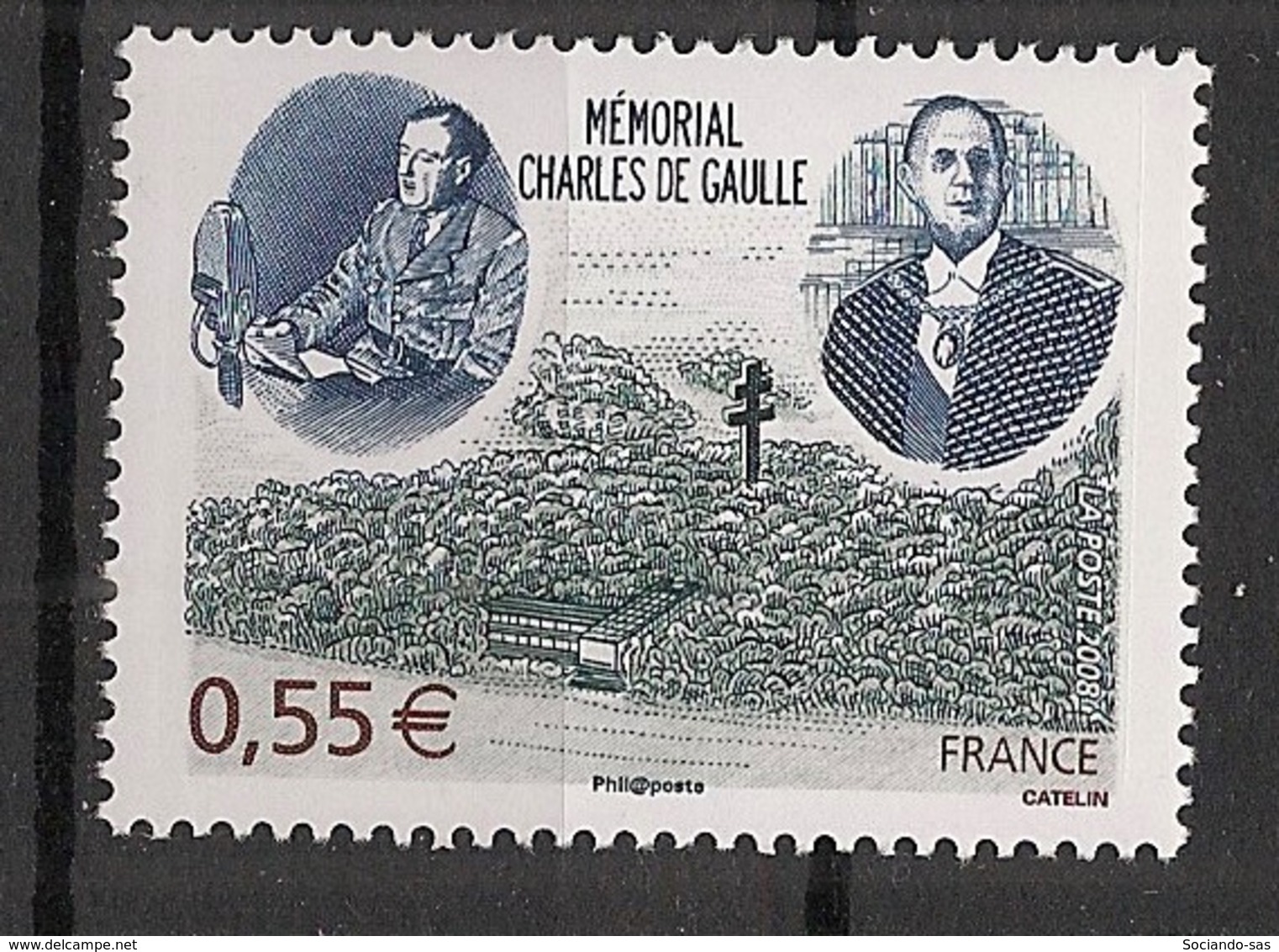 France - 2008 - N°Yv. 4243 - De Gaulle / Mémorial - Neuf Luxe ** / MNH / Postfrisch - De Gaulle (General)