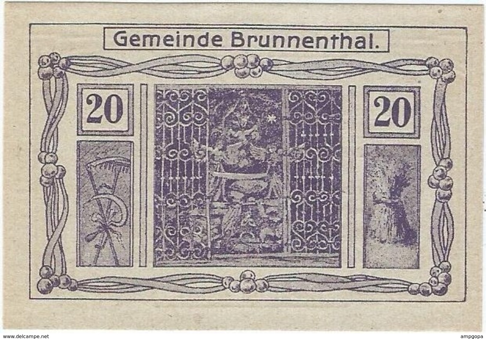 Austria (NOTGELD) 20 Heller 8-5-1920 Brunnenthal UNC Ref 3223-1 - Austria