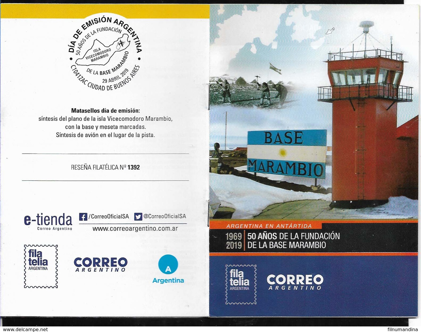 ARGENTINA 2019 ANTARCTIQUE MARAMBIO STATION 50°ANIV,AVIATION,AVIONS OFFICIAL PROSPECT - Other & Unclassified