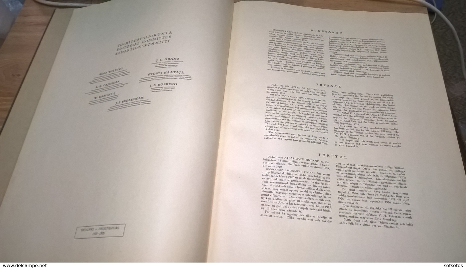 SUOMEN KARTASTO 1925 (ATLAS Of FINLAND - ATLAS OVER FINLAND) - The GEOGRAPHICAL SOCIETY Of FINLAND - 160PGS (8+38X4) - - Skandinavische Sprachen