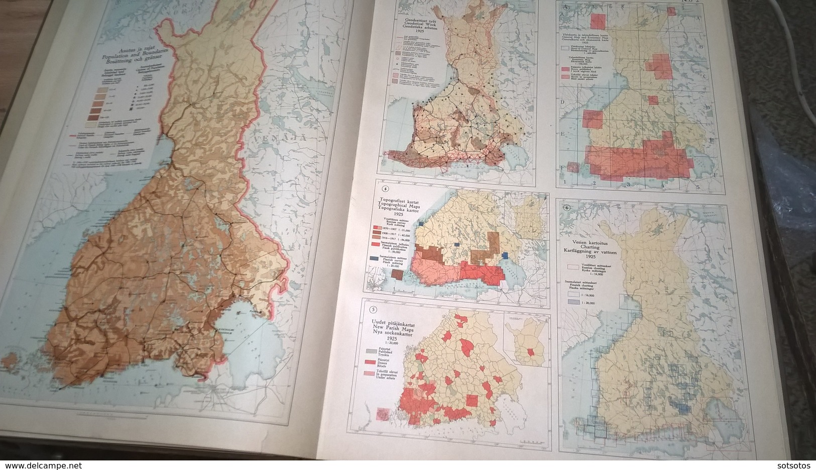 SUOMEN KARTASTO 1925 (ATLAS of FINLAND - ATLAS OVER FINLAND) - The GEOGRAPHICAL SOCIETY of FINLAND - 160PGS (8+38X4) -