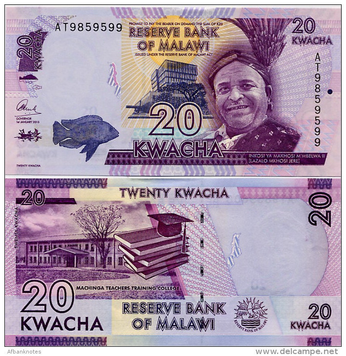 MALAWI       20 Kwacha       P-63b       1.1.2015       UNC  [ Sign. Chuka ] - Malawi