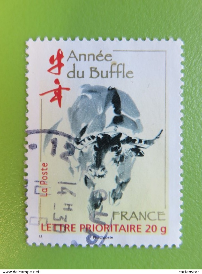 Timbre France YT 4325 - Année Lunaire Chinoise Du Buffle - Buffle - 2009 - Gebruikt