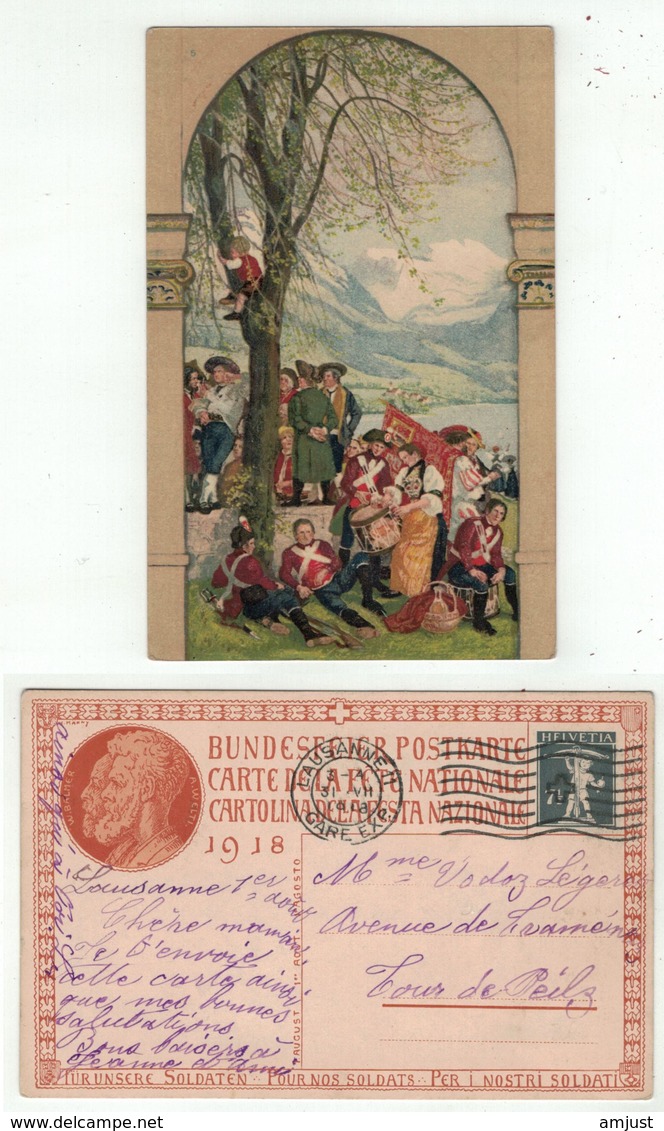 Suisse //Schweiz//Svizzera// Switzerland // Entier Postaux // Carte De La Fête Nationale 1918 Cachet Du 31.07.1918 - Entiers Postaux