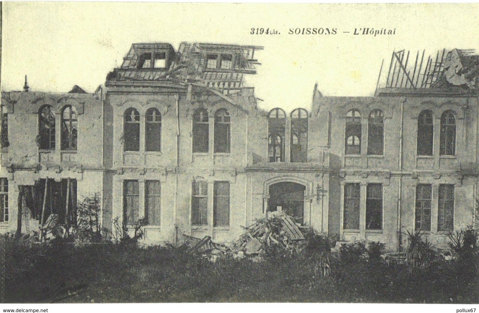 CPA DE SOISSONS  (AISNE)  GUERRE 14-18. L'HÔPITAL - Soissons